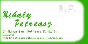 mihaly petreasz business card